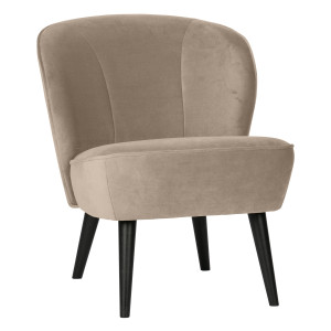 WOOOD Fauteuil 'Sara' Velvet, kleur Khaki