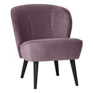 WOOOD Fauteuil 'Sara' Velvet, kleur Warm Lila
