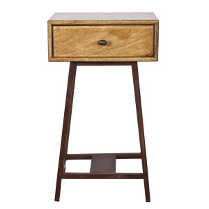 WOOOD Nachtkastje 'Skybox' Mangohout, kleur Naturel