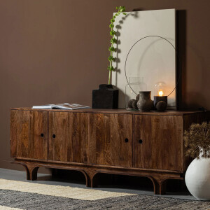 WOOOD Dressoir 'Staes' Mangohout, 200cm, kleur Walnoot