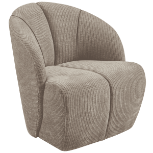 WOOOD Draaifauteuil 'Mojo' Geweven Rib, kleur Donker Zand