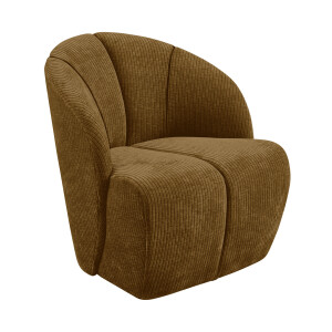 WOOOD Draaifauteuil 'Mojo' Geweven Rib, kleur Honing Geel
