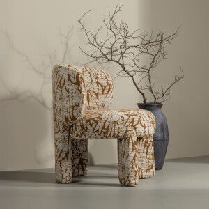 WOOOD Fauteuil 'Upke' Geweven stof, kleur Naturel/Bruin