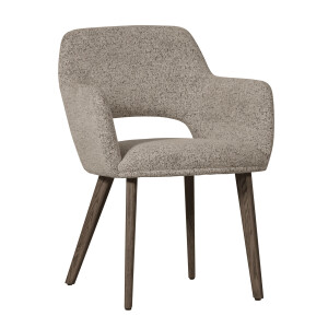 WOOOD Eetkamerstoel 'Murat' Chenille, kleur Naturel/Bruin