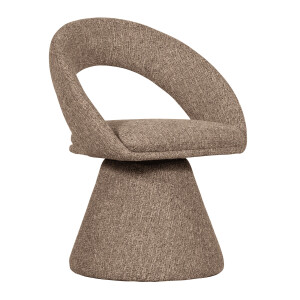 WOOOD Draaibare Eetkamerstoel 'Winter' Geweven stof, kleur Naturel Melange