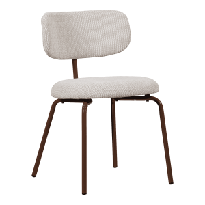 WOOOD Eetkamerstoel 'Travis' Geweven stof, kleur Off White