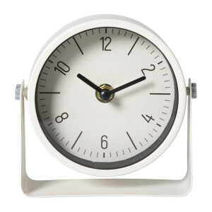 Tafelklok - beige/zwart - 13x12.5x4.3 cm