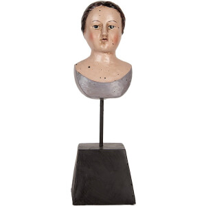 Clayre & Eef Decoratie Beeld Vrouw 11x11x34 cm Beige Kunststof