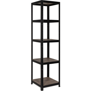 Avasco Opbergrek Vierkant Zwart - smalle stellingkast - 176x45x45cm