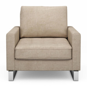 Fauteuil West Houston, Natural, Washed Cotton
