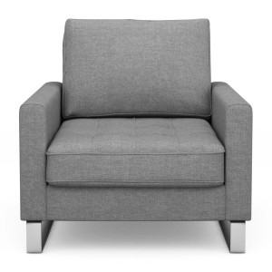Fauteuil West Houston, Grey, Washed Cotton