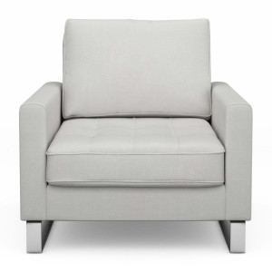 Fauteuil West Houston, Ash Grey, Washed Cotton