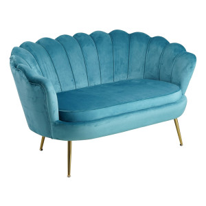 Artistiq Bank 'Libby', Velvet, 136cm, kleur Blauw