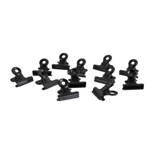 Mini clips metaal - zwart - 12 stuks