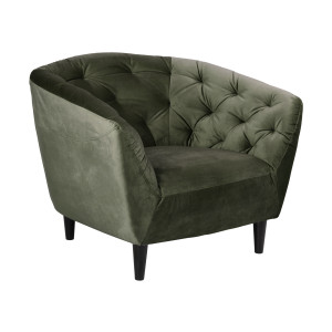 Bendt Fauteuil 'Loes' Velvet, kleur Forest Green