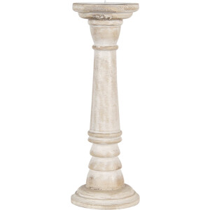 Clayre & Eef Kandelaar Ø 10x30 cm Beige Hout Kaarsenstandaard