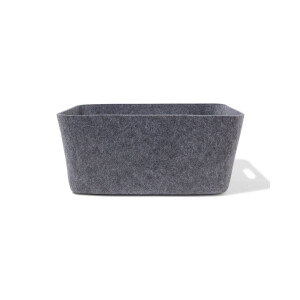 HEMA HEMA Opbergmand 36x27x16cm L Vilt Grijs