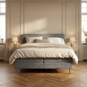 Sale: -31% | 2-Persoons Boxspring Elektrisch - Comfy Darkgrey - Grijs 160x210 Cm - - Inclusief Topper - Dekbed-Discounter.nl