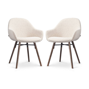 Set van 2 eetkamerstoelen Nena-Mae bouclé | Nolon