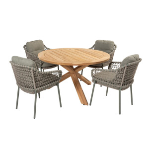 Taste by 4 Seasons Diningset Prado Jura 5-delig Teak Ø130 cm