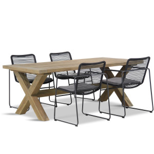 4 Seasons Outdoor Elba/Oregon 200 cm dining tuinset 5-delig stapelbaar