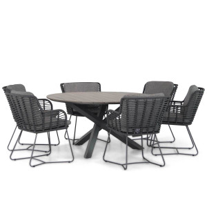 4 Seasons Outdoor Fabrice/Ancona 150 cm rond dining tuinset 7-delig