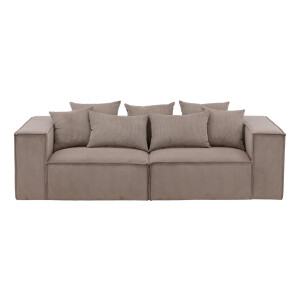 Nohr 3-zits Bank 'Yulonda' Rib, kleur Bruin