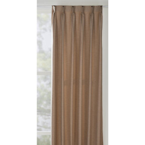 40% korting - Leen Bakker - Gordijnstof Luna Transparant - Terracotta - Gerecycled Kunststof/Viscose/Polyester - Bruin - B150 Cm