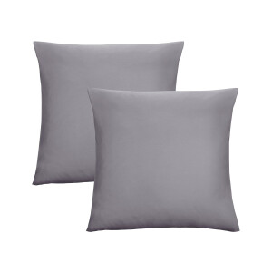 Biberna Fijne jersey kussenhoes (Zilvergrijs, 40x40)