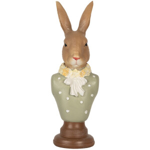 Clayre & Eef Decoratie Beeld Konijn 6x5x18 cm Bruin Kunststof