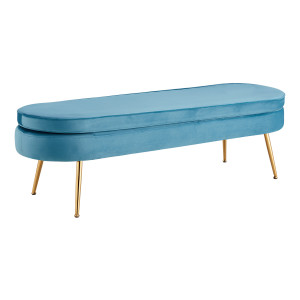 Artistiq Bankje 'Ignacio' Velvet, 142cm, kleur blauw