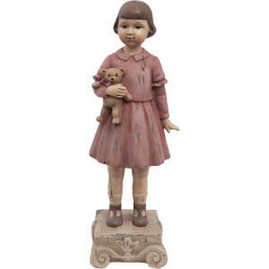 Clayre & Eef Beeld Meisje 9x7x24 cm Roze Polyresin