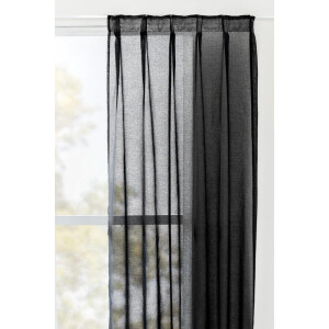 Leen Bakker - Gordijn Britt - 280x140 Cm (1 Stuk) - Polyester - Zwart