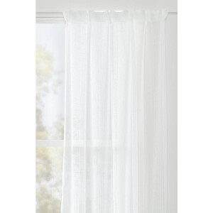 1+1 Gratis Leen Bakker - Gordijn Nora - 140x280 Cm (1 Stuk) - Polyester - Wit