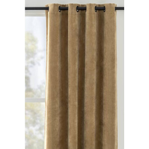 1+1 Gratis Leen Bakker - Gordijn Maya - Licht - 140x280 Cm (1 Stuk) - Polyester - Bruin