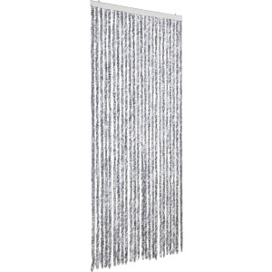 vidaXL - Vliegengordijn - 100x200 - cm - chenille - wit - en - grijs