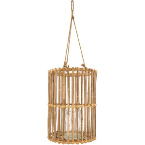 Dijk Natural Collections - Lantaarn Bamboo met glas - 28 x 38 cm