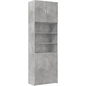 vidaXL - Hoge - kast - 80x42,5x249 - cm - bewerkt - hout - betongrijs