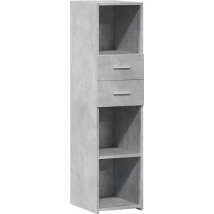 vidaXL - Hoge - kast - 30x42,5x124 - cm - bewerkt - hout - betongrijs