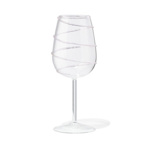 HEMA HEMA Wijnglas Spiraal Roze