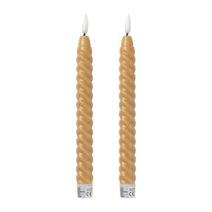 LED dinerkaars twist - taupe - set van 2 - ø2.2x24.5 cm