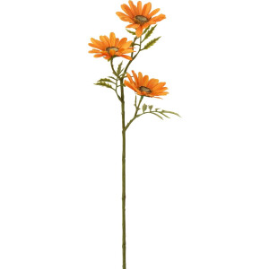 J-Line bloem Madelief - kunststof - oranje - 36 stuks