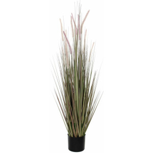 Mica Decorations - gras pluim kunstplant - groen/paars - H150 x D60 cm