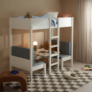 NOUS Kids hoogslaper met zitje wit Charlie (90x200 cm)