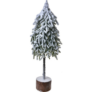 Clayre & Eef Kerstdecoratie Kerstboom 20x15x53 cm Grijs Wit Kunststof