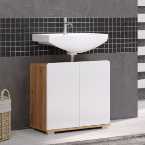 Trendteam Wastafelmeubel Ciara wit en artisan eikenkleurig