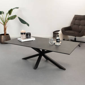 Sohome Salontafel 'Parker' Keramiek, 130 x 70cm, kleur Zwart