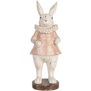 Clayre & Eef Decoratie Beeld Konijn 29 cm Beige Kunststof