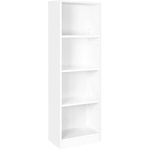 Boekenkast - Kast - Verstelbare planken - 4 vakken - Wit - 40 x 121,5 x 24 cm