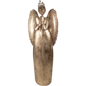Clayre & Eef Kerstdecoratie Engel 74x31x204 cm Goudkleurig Metaal